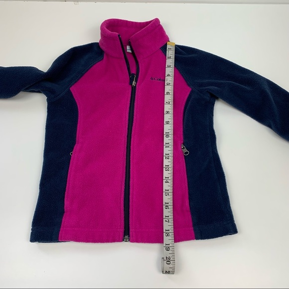 Columbia Girls Benton Springs Fleece Jacket Colorblock Blue Purple Size Small - Picture 8 of 9